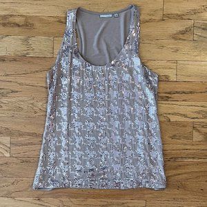 Gold sequin tank top